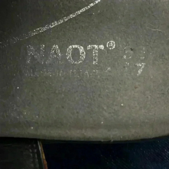 Naot Suede Ankle Bootie Open Toe Low Heel Colorblock Black Brown Sandal Size 38 - Picture 8 of 8